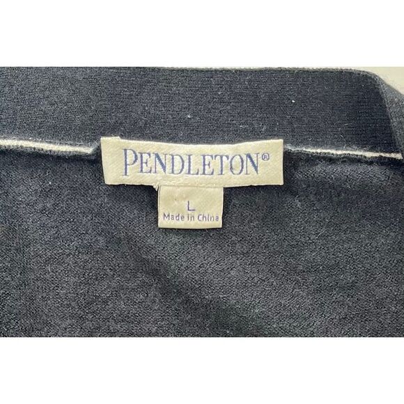 Pendleton Vintage 2000's Silk Wool Cashmere Blend Cardigan Navy Women Size Large - Picture 3 of 10